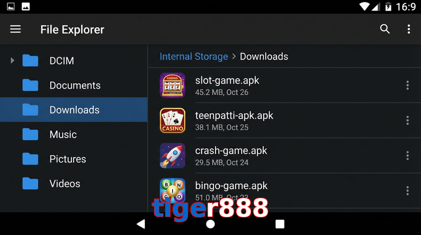 Main screen of Tiger888 gameapk page for PK players